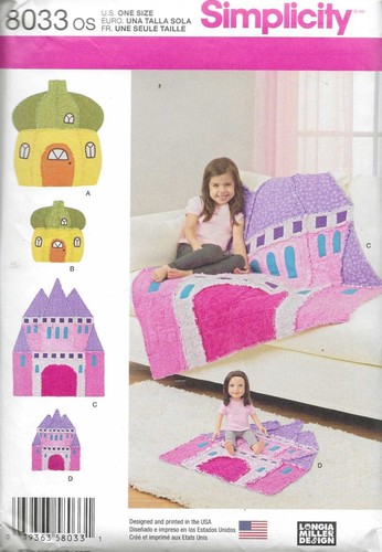 Castle house shaped rag quilt - house,